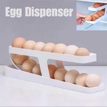 Refrigerator Egg Rolling Storage Rack 2 Layer - Image 2